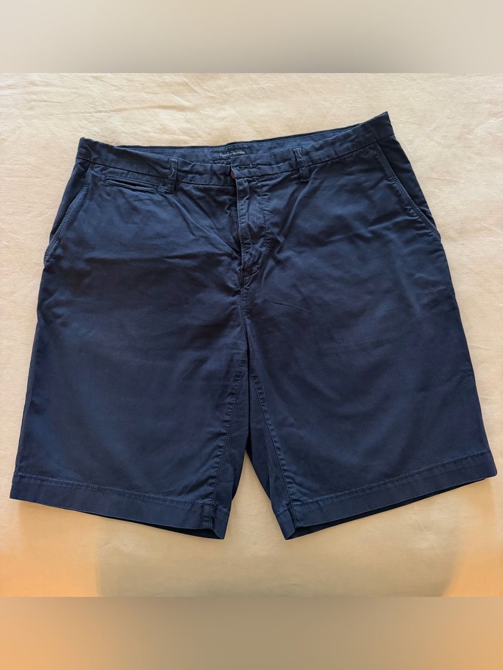 Tommy Hilfiger Navy Flat-Front Chino Shorts
